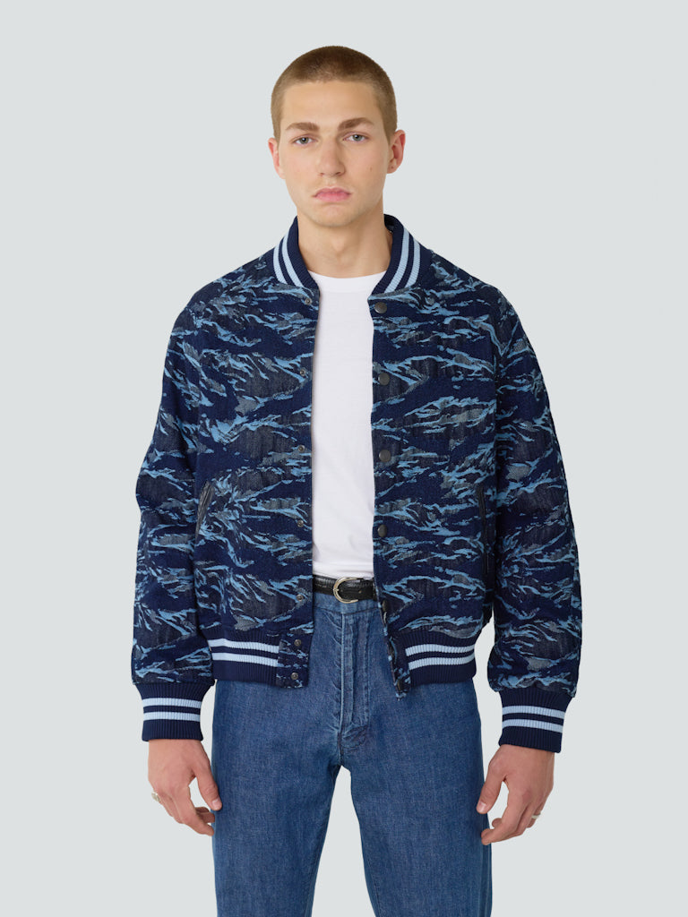 Denim Wave Bomber