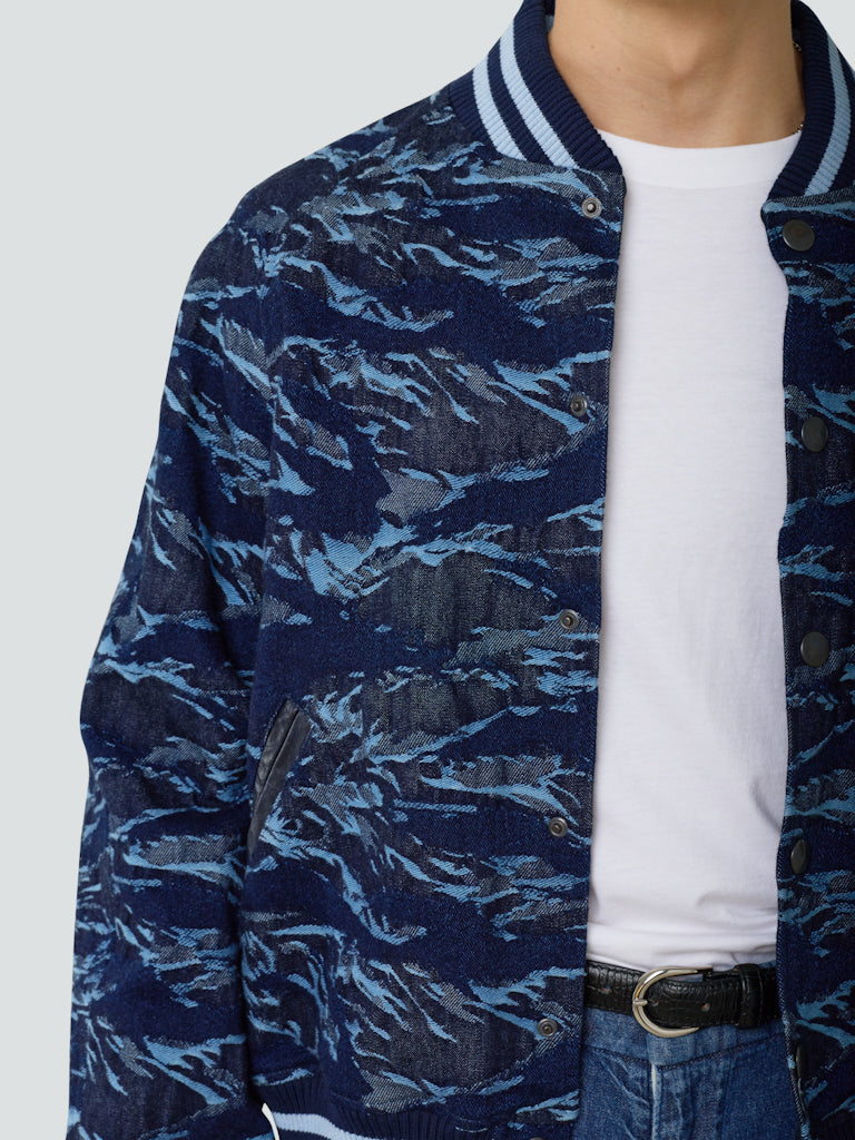 Denim Wave Bomber