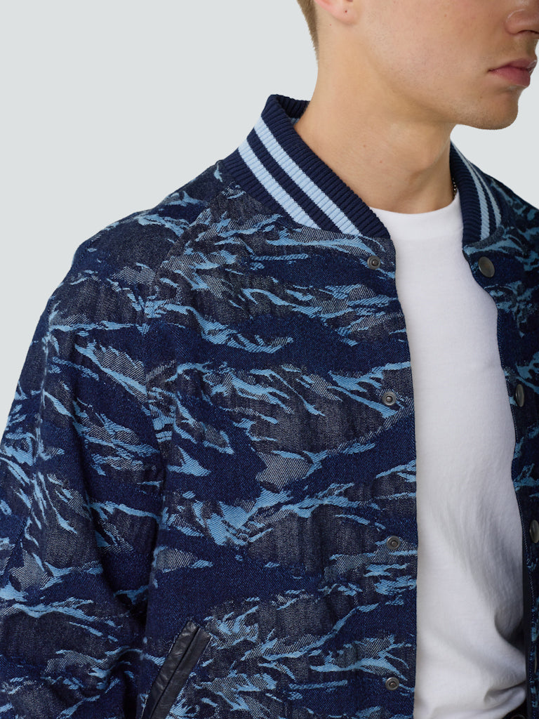 Denim Wave Bomber