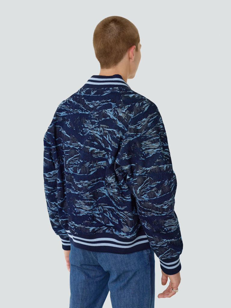 Denim Wave Bomber